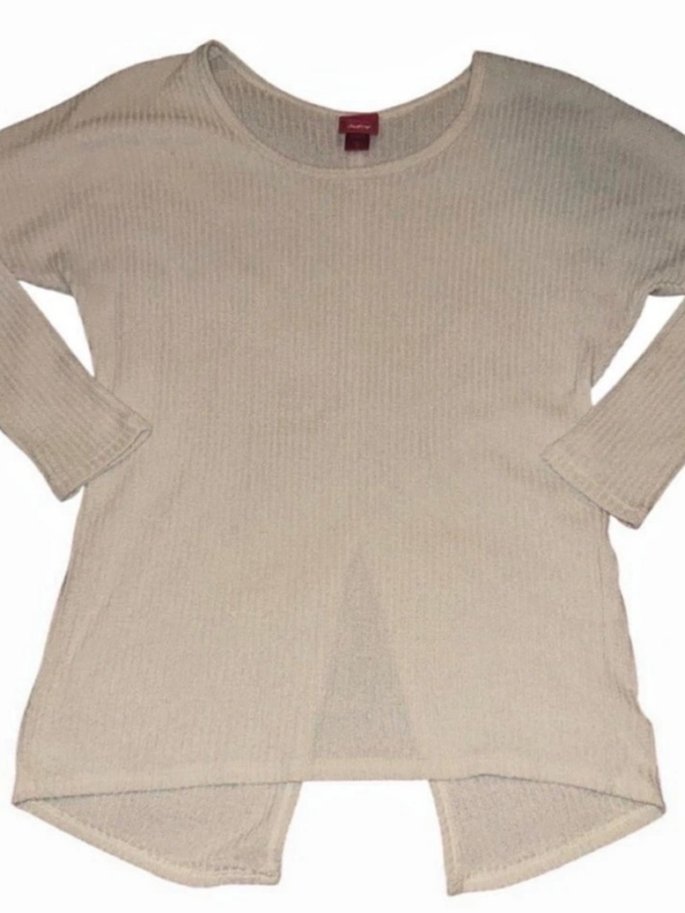 Daytrip Ribbed Long Sleeve Tunic in Cream Size Small